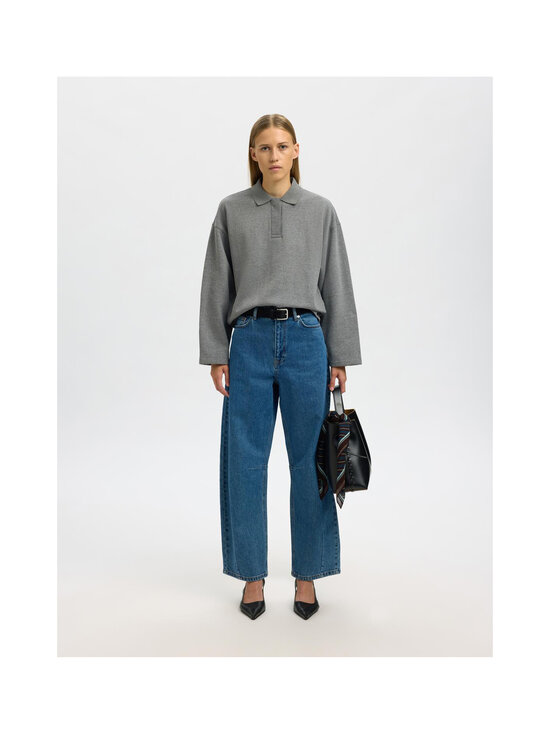 Selected - Polosärk SlfAri Gia - MEDIUM GREY MELANGE | Stockmann - photo 4