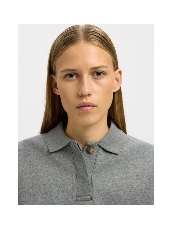 Selected - Polosärk SlfAri Gia - MEDIUM GREY MELANGE | Stockmann - photo 6