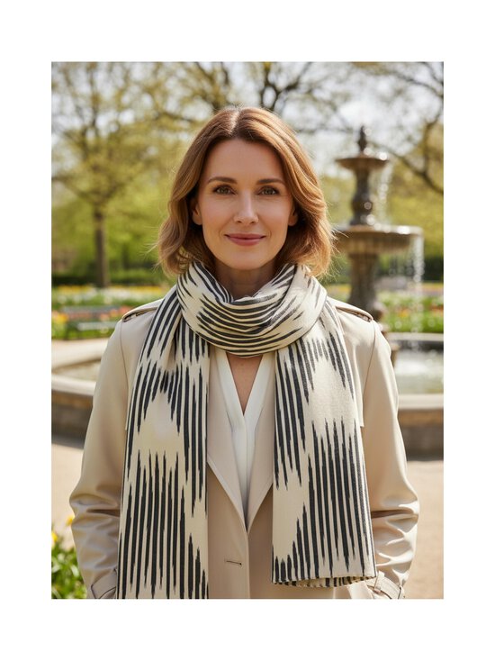 A+more - Arina kokvilnas lakats 100 x 100 cm - BEIGE/BLACK | Stockmann - photo 3