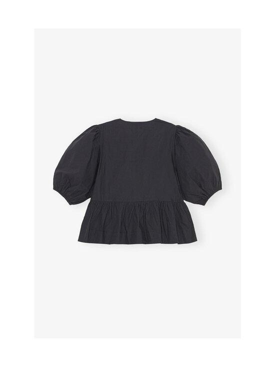 Ganni - Cotton Peplum -popliinipusero - 099 BLACK | Stockmann - photo 2