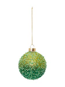 Casa Stockmann - Glass Ball Gold Sequins -joulukoriste - GREEN | Stockmann