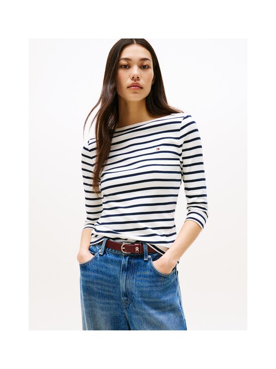 Tommy Hilfiger - Slim Cody Boat Neck Shirt - 03L BRETON/ ECU/ DARK NIGHT NAVY | Stockmann - photo 6