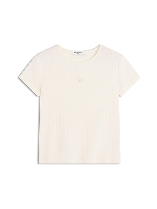 Maison Kitsuné - Baby Fox Pointelle t-paita - 0383 PURE ECRU | Stockmann - photo 1