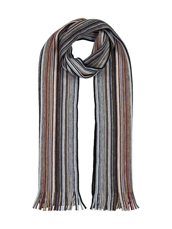 Stockholm Kravatt - Knitted Striped Wool -kaulaliina - 990 GREY | Stockmann - photo 1