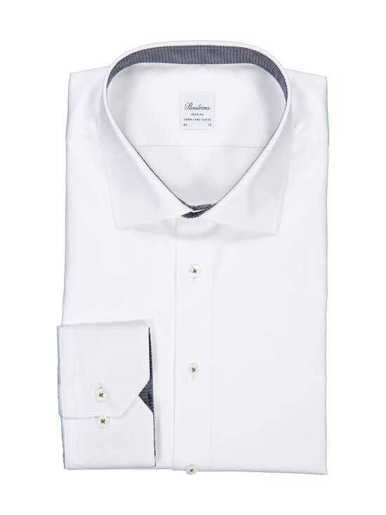 Stenströms - Regular Contrast-kauluspaita, erikoispitkät hihat - 000 WHITE | Stockmann - photo 1