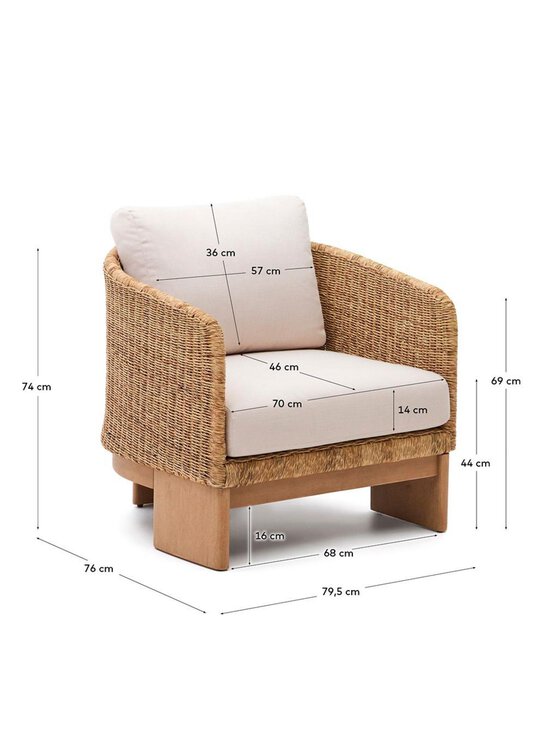 Kave Home - Xoriguer-nojatuoli eukalyptus/polyrottinki - BEIGE | Stockmann - photo 3