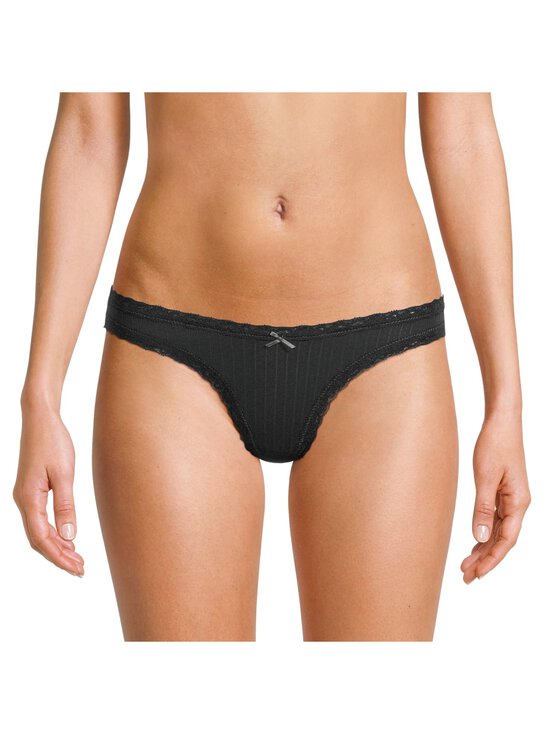 SKIMS - Cotton Pointelle Lace Trim -stringit - SOOT TONAL | Stockmann - photo 2