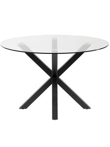 Kave Home - Argo-ruokapöytä musta/lasi ⌀ 120 cm - BEIGE | Stockmann