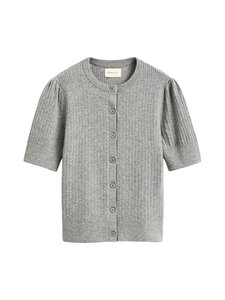 GANT - Mini C-Neck -palmikkoneuletakki - 93 GREY MELANGE | Stockmann