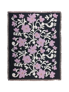 Pentik - Ruusumalva Jacquard -torkkupeitto 130 x 170 cm - DARK GREY | Stockmann