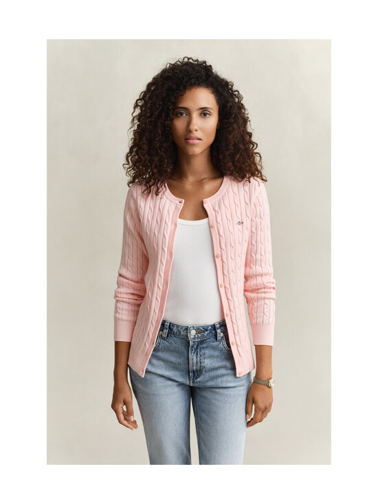 GANT - Stretch Cotton -palmikkoneuletakki - 647 APRICOT PINK | Stockmann - photo 2