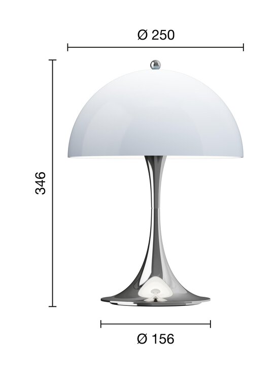 Louis Poulsen - Panthella 250 Portable -pöytävalaisin 250 x 335 mm - CHROME OPAL BLUE GREY | Stockmann - photo 2