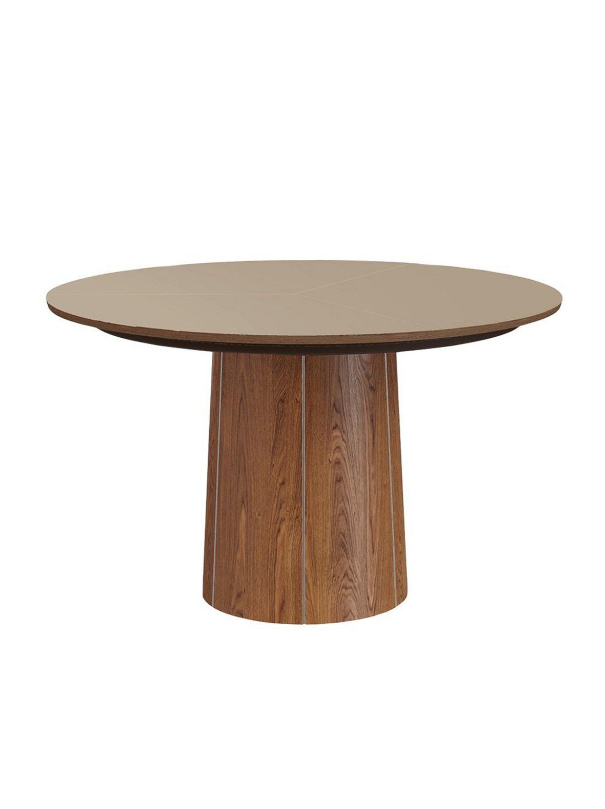 #33 -jatkettava ruokapöytä pähkinä/nutmeg ø 123/149 cm