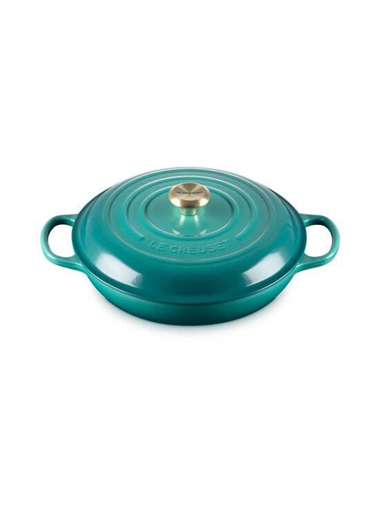 Le Creuset - Bleu Riviera Cast Iron Shallow Casserole -matala valurautapata 30 cm - BLEU RIVIERA | Stockmann - photo 1