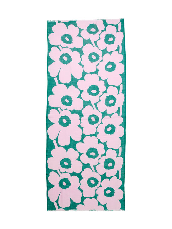 Marimekko - Fiore Unikko -huivi - 730 DARK GREEN, LIGHT PINK | Stockmann - photo 1