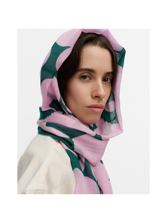 Marimekko - Fiore Unikko -huivi - 730 DARK GREEN, LIGHT PINK | Stockmann - photo 4