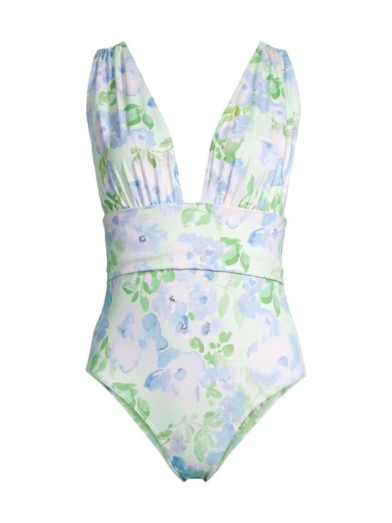 Malina - Alvina open back plunge -uimapuku - PASTEL FLORAL PISTACCIO | Stockmann - photo 1