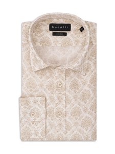 Bugatti - Casual-pellavakauluspaita - 040 BEIGE | Stockmann
