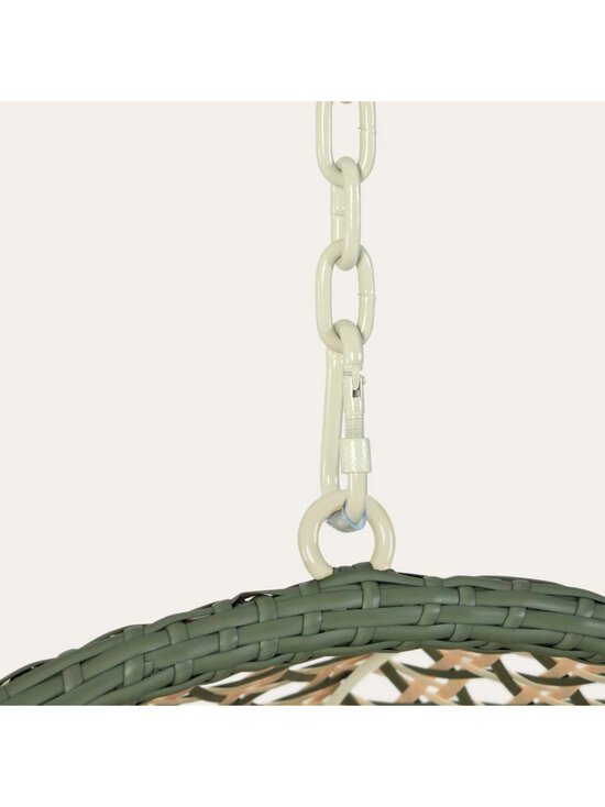 Kave Home - Cira-riipputuoli telineellä tummanharmaa teline vihreä / beige polyrottinki - MULTICO | Stockmann - photo 6