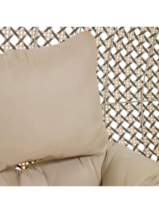 Kave Home - Cira-riipputuoli telineellä tummanharmaa teline vihreä / beige polyrottinki - MULTICO | Stockmann - photo 7