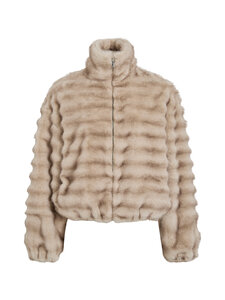 Vila - ViKiva Short -takki - FEATHER GRAY DETAIL:BROWN STRIPE | Stockmann