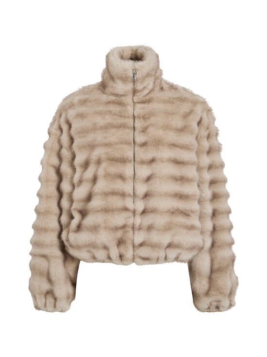 Vila - ViKiva Short -takki - FEATHER GRAY DETAIL:BROWN STRIPE | Stockmann - photo 1