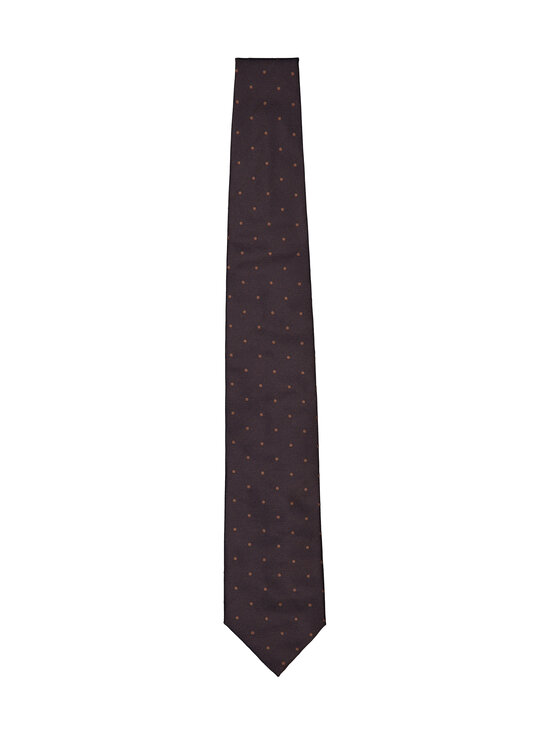 Oscar Jacobson - Polka Dot -silkkisolmio - 532 DARK MUD BROWN | Stockmann - photo 1