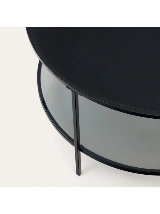 Kave Home - Gilda-sohvapöytä musta lasi / metalli ⌀ 80 cm - BLACK | Stockmann - photo 2
