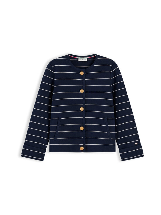 Tommy Hilfiger - Gold Button Fine Stripe adīta jaka - 0A5 FINE STP DARK NIGHT NAVY / IVORY | Stockmann - photo 1