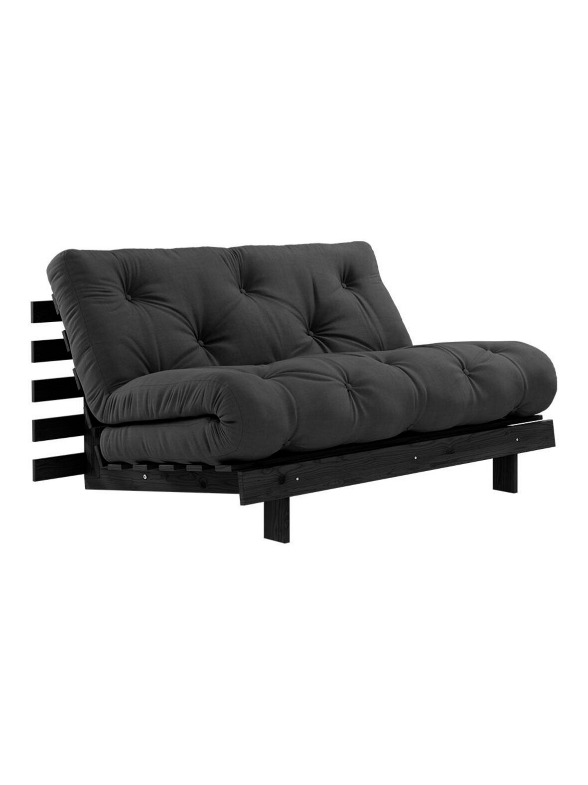 Roots-futonsohva dark grey / musta l 140 cm