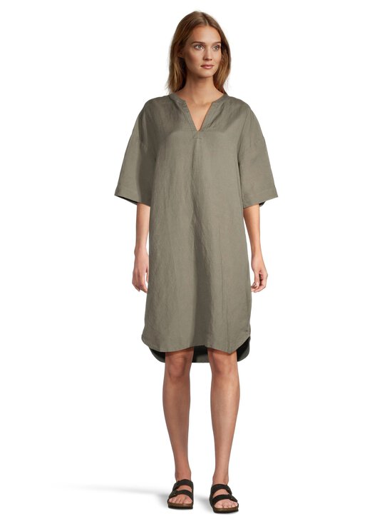 NOOM - Teresa- pellavasekoitteinen tunikamekko - KHAKI GREEN | Stockmann - photo 2