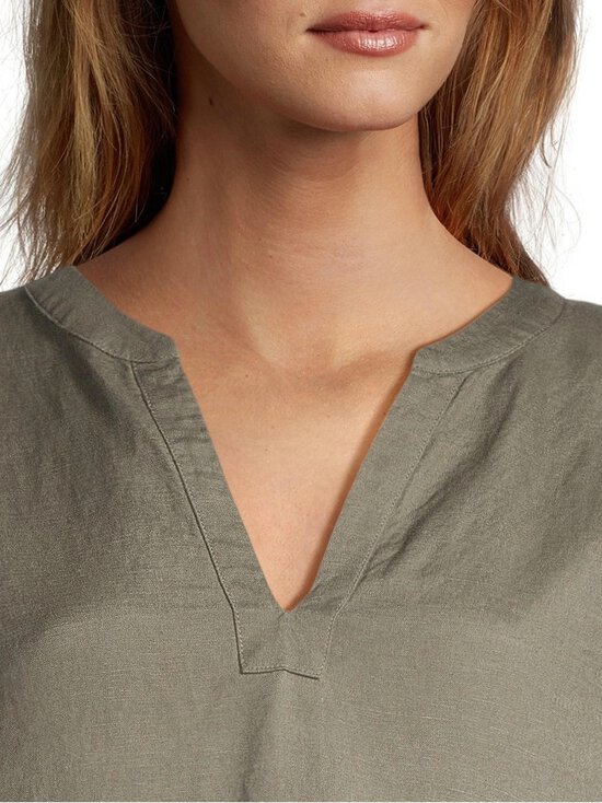 NOOM - Teresa- pellavasekoitteinen tunikamekko - KHAKI GREEN | Stockmann - photo 4