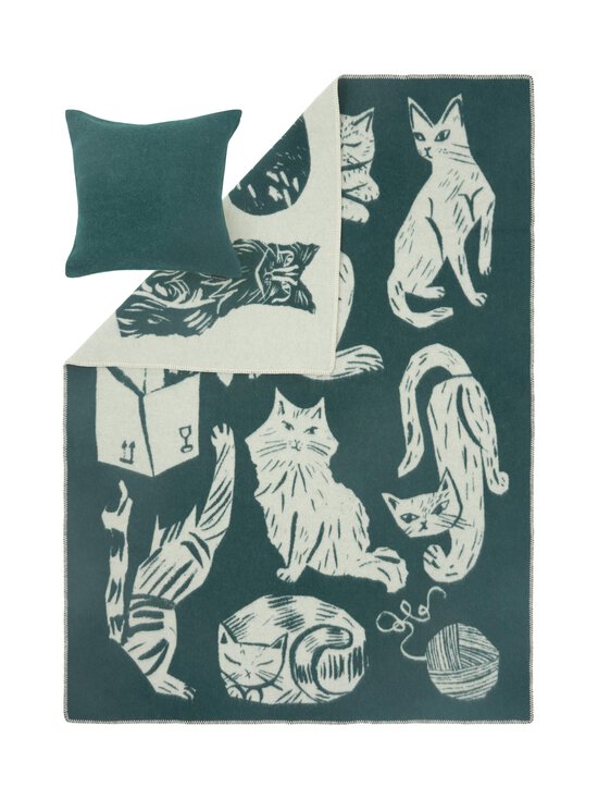 Lapuan Kankurit - Kissanpäivät-villahuopa - DARK GREEN-WHITE | Stockmann - photo 6