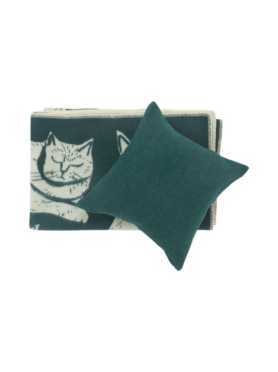 Lapuan Kankurit - Kissanpäivät-villahuopa - DARK GREEN-WHITE | Stockmann - photo 8