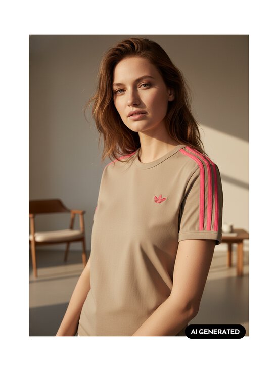 adidas Originals - T-särk 3 Stripes Slim - KU8192 KHASIX/POWPNK | Stockmann - photo 5