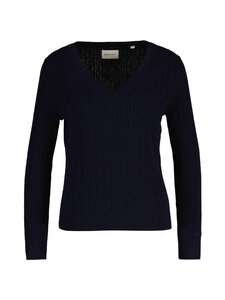 GANT - V-neck adīts džemperis - 433 EVENING BLUE | Stockmann