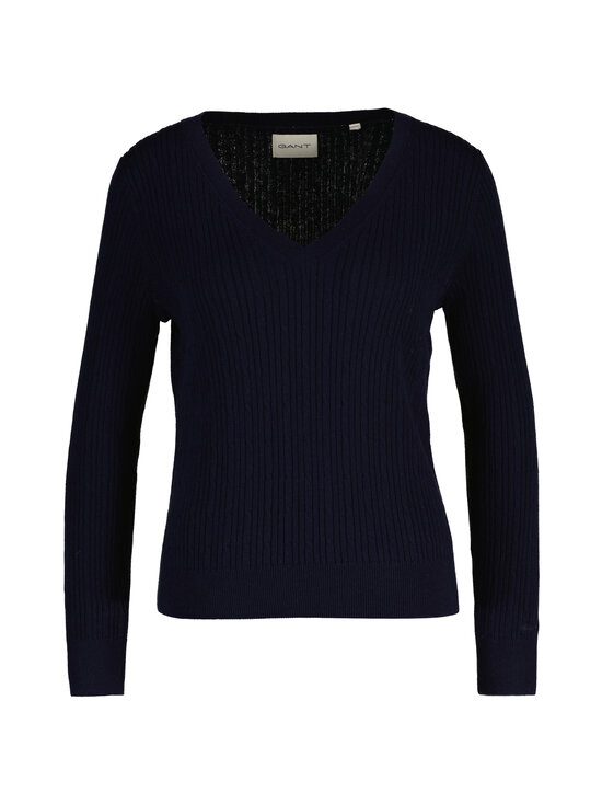 GANT - V-neck adīts džemperis - 433 EVENING BLUE | Stockmann - photo 1