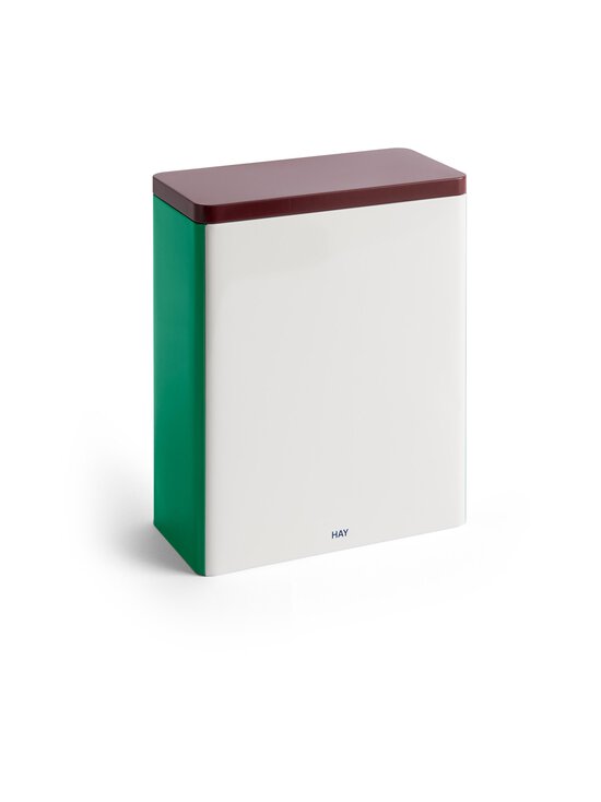 Tin Extra Large Off White, Burgundy And Green -peltirasia 20 x 10 x 24 cm