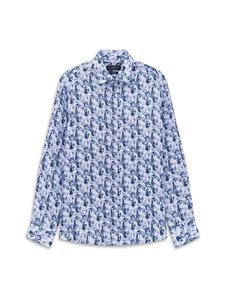 Bugatti - Casual-pellavakauluspaita - 390 NAVY BLUE | Stockmann