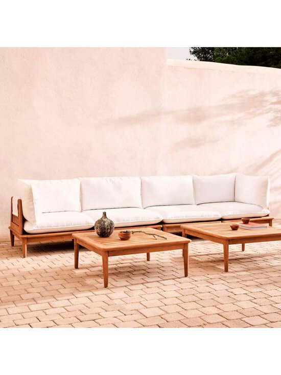 Kave Home - Portitxol-ulkosohvasetti pöydällä valkoinen / tiikki L 360 cm - BEIGE | Stockmann - photo 6