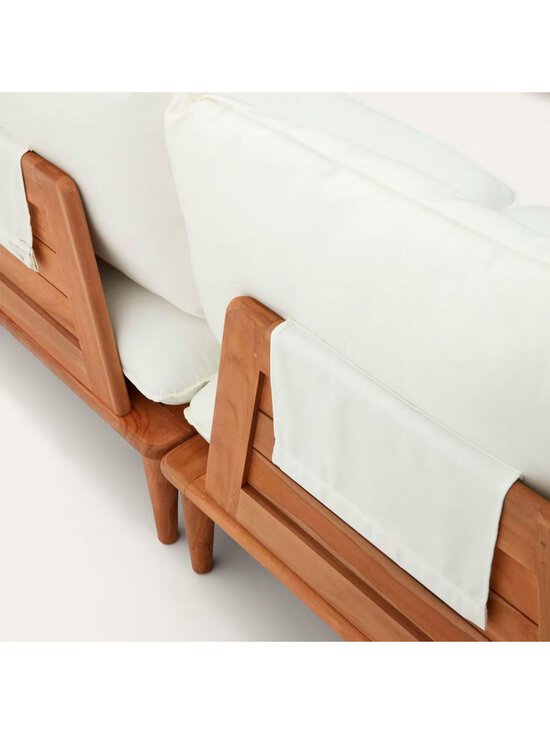 Kave Home - Portitxol-ulkosohvasetti pöydällä valkoinen / tiikki L 360 cm - BEIGE | Stockmann - photo 4