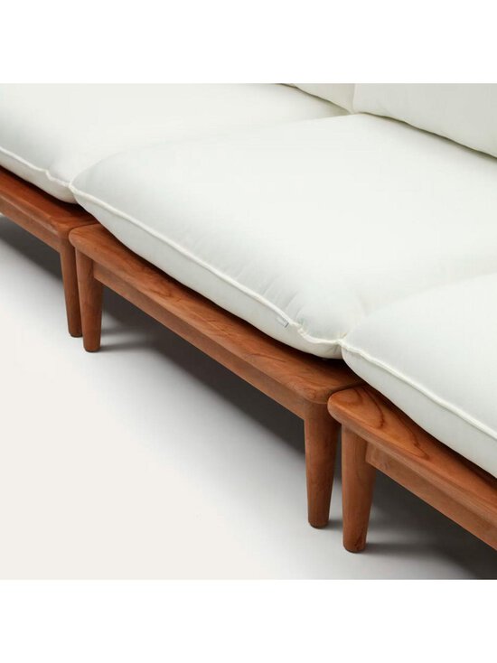 Kave Home - Portitxol-ulkosohvasetti pöydällä valkoinen / tiikki L 360 cm - BEIGE | Stockmann - photo 5