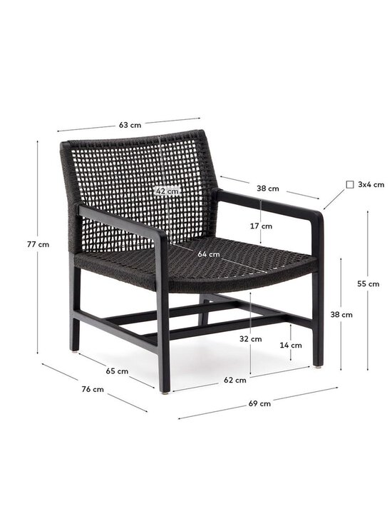 Kave Home - Sabolla-nojatuoli musta tiikki - BLACK | Stockmann - photo 4