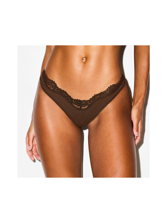 SKIMS - Fits Everybody Lace Dipped -stringit - ESPRESSO | Stockmann - photo 2