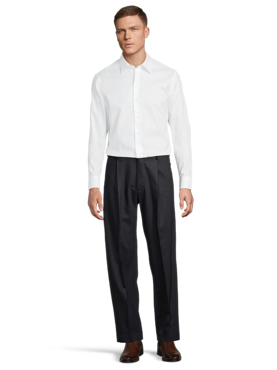 SLOWEAR - Comfort Woolen Flannel Straight Fit -housut - 820 BLU SCURO | Stockmann - photo 3