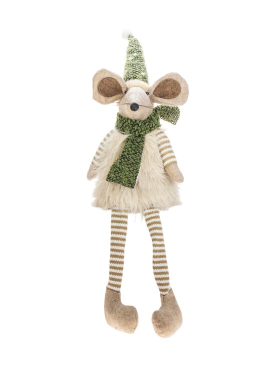 Furry mouse with hat -joulukoriste