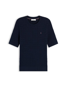 Tommy Hilfiger - Fine C-Neck -palmikkoneule - C1G DARK NIGHT NAVY | Stockmann