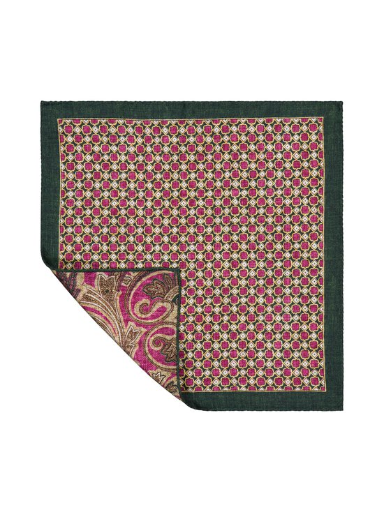 Stockholm Kravatt - Square & Paisley -silkkitaskuliina - 3 GREEN/FUXIA/BROWN | Stockmann - photo 2