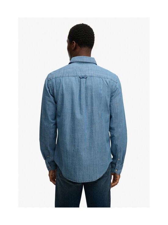 Superdry - Essentials Chambray -kauluspaita - BIU WASHED INDIGO | Stockmann - photo 4