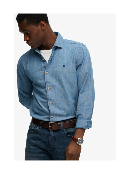 Superdry - Essentials Chambray -kauluspaita - BIU WASHED INDIGO | Stockmann - photo 5